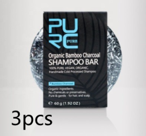 Hand-Extracted Soap Shampoo Bamboo Charcoal Shampoo Soap (Option: 3pcs)